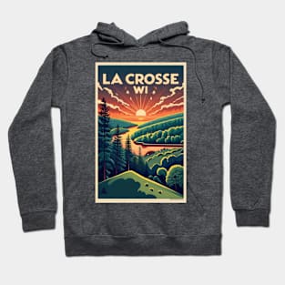 Wisconsin  1940’s Style Vintage Travel Poster-Spring Hoodie